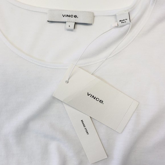 NWT Vince Short Sleeve Crew Neck Tee Shirt White - Picture 7 of 7